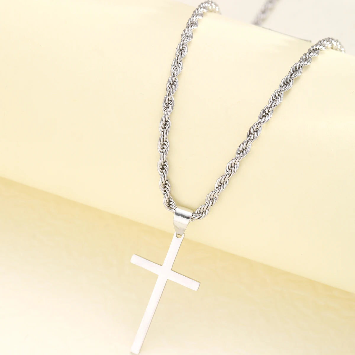 Men's Stainless Steel Cross Pendant Necklace
