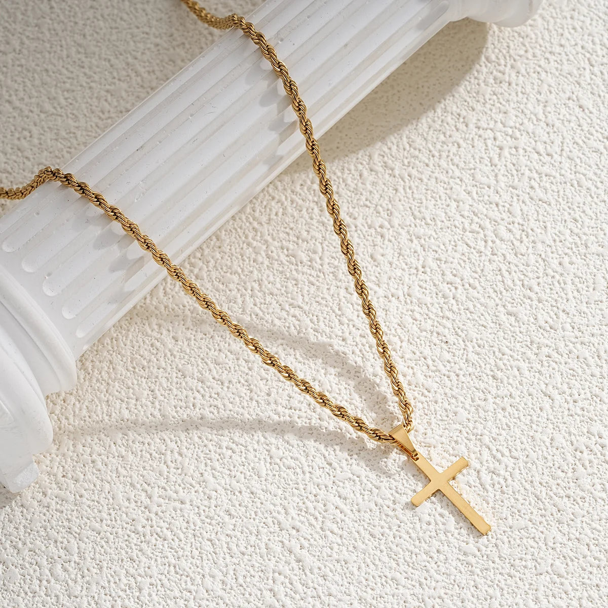 Men's Stainless Steel Cross Pendant Necklace